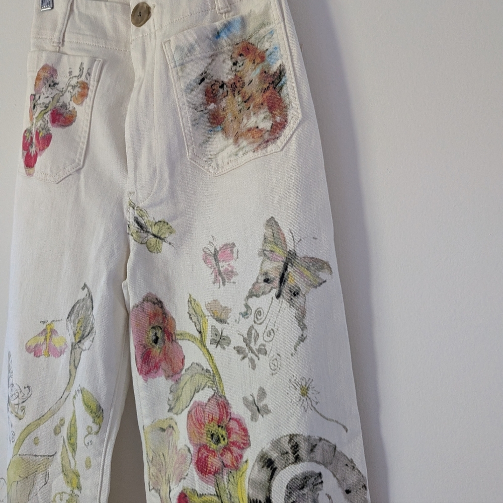 NWT Anthropologie Maeve Swan Gossip Colette Denim Crop Wide-Leg Jeans 27 Long - Picture 9 of 16